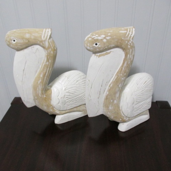 Carved Wood Pelicans - Picture 3 of 3